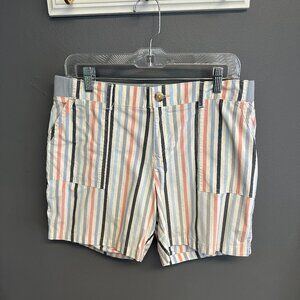 Lee Bermuda Shorts Womens Size 10 Midrise Striped Casual Activewear